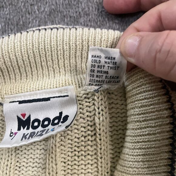 Moods By Krizia Sweater Women's Size Large Cable Knit Collared Lightweight Prep - Picture 4 of 8